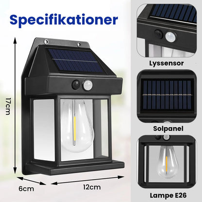 Vandtæt solcelledrevet lampe